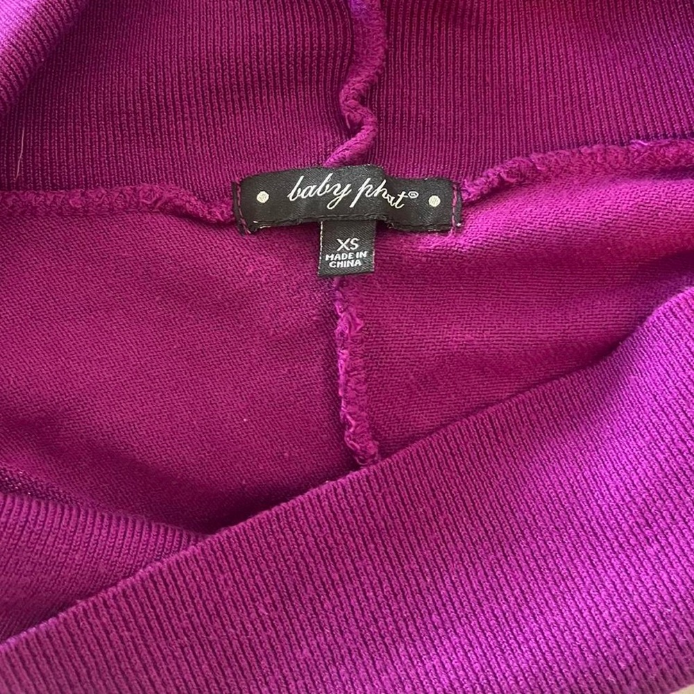Baby Phat sparkly chevron purple off the shoulder sweater top 2000s vintage - Picture 4 of 5